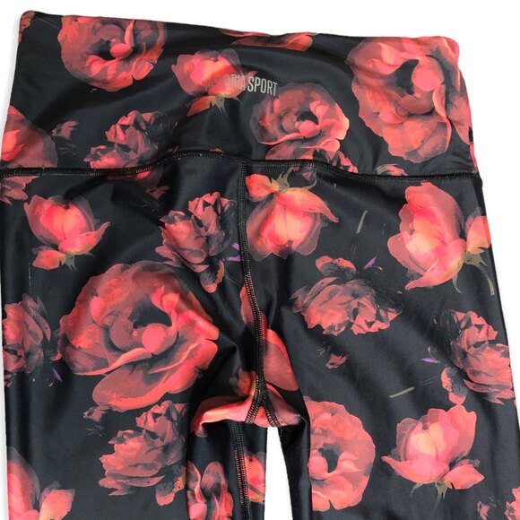 Victoria Secret VS Victoria Sport High Rise Black Floral 7/8 Workout Leggings - Picture 6 of 9
